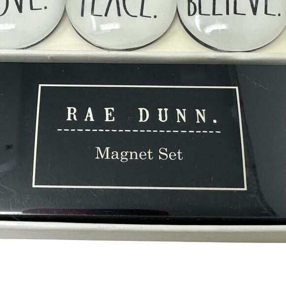 Rae Dunn Glass-Dome Magnet Set BLESSED FAITH HOPE LOVE PEACE BELIEVE New Gift - Picture 3 of 7